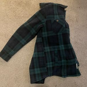 Flannel green & navy fur lined jacket